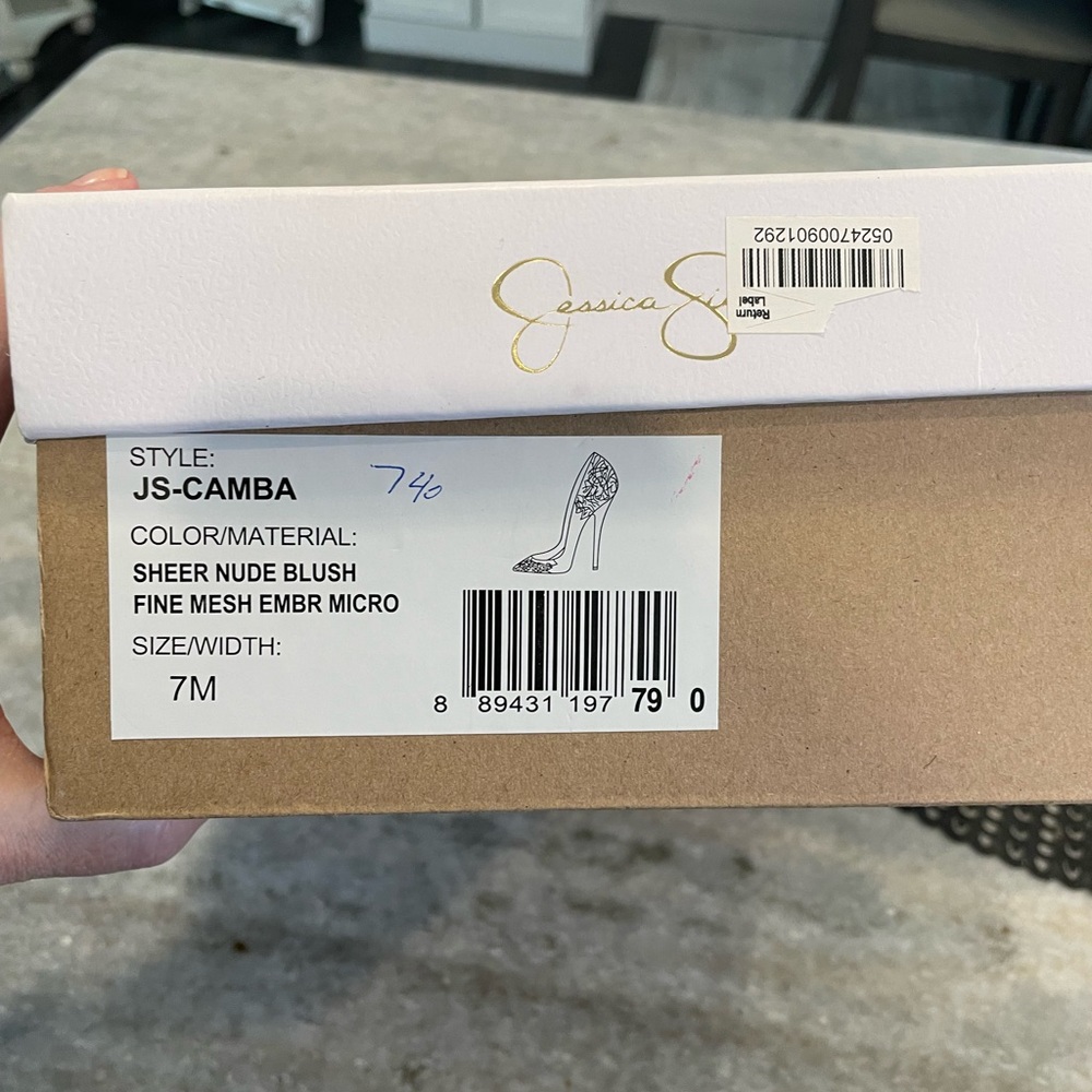 Jessica Simpson Sheer Blush Mesh Heels